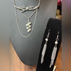 Vintage Inspired One of a Kind Handmade Necklace and Earrings Set